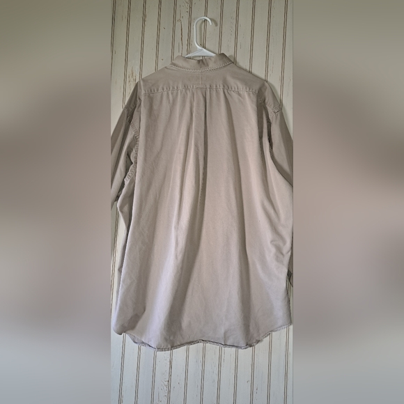 Men's RALPH LAUREN Blake 100% Cotton Khaki Button Up SHIRT Work Core Read - Picture 2 of 9